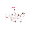 Tungsten Slotted Beads 2mm (5/64 Inch) Mottled White Ruby