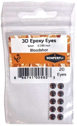5mm 3D Epoxy Eyes Bloodshot