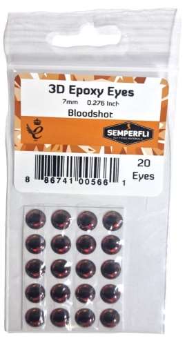 7mm 3D Epoxy Eyes Bloodshot
