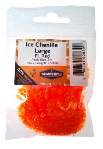 Ice Chenille 15mm Large Fl Red