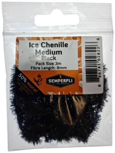 Ice Chenille 8mm Medium Black