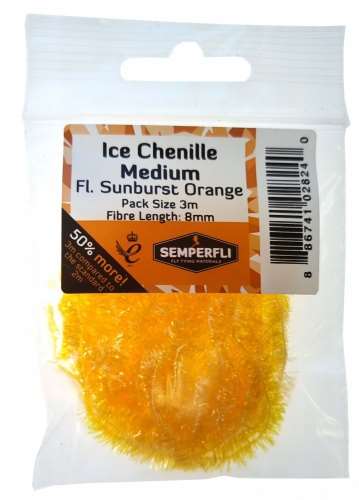 Ice Chenille 8mm Medium Fl Sunburst Orange