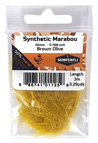 Synthetic Marabou 20mm Brown Olive