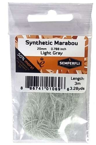 Synthetic Marabou 20mm Light Gray