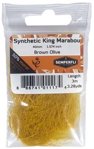 Synthetic King Marabou 40mm Brown Olive