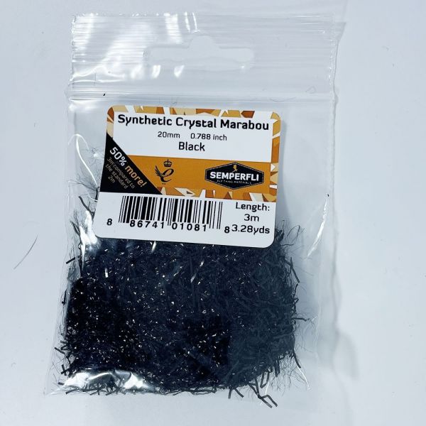Synthetic Crystal Marabou 20mm Black