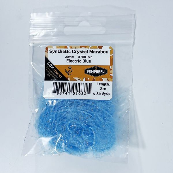 Synthetic Crystal Marabou 20mm Electric Blue