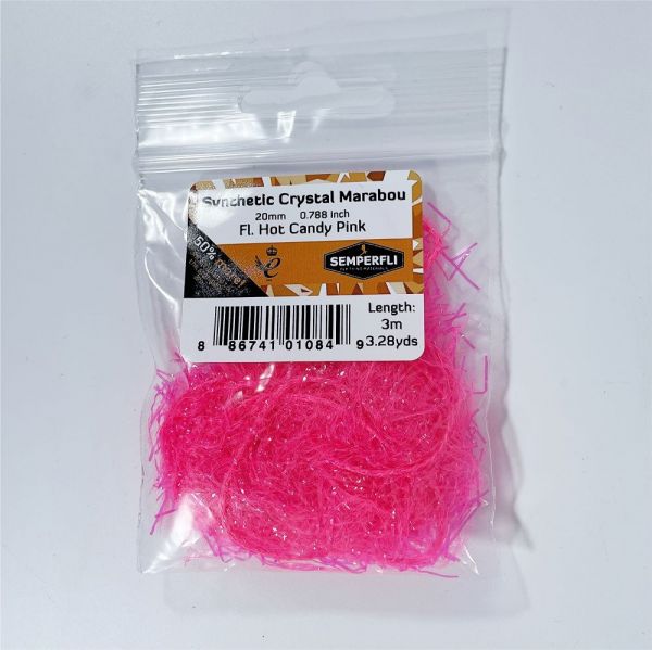 Synthetic Crystal Marabou 20mm Fl Hot Candy Pink