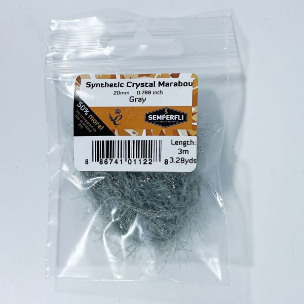 Synthetic Crystal Marabou 20mm Gray