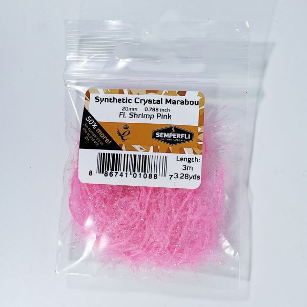 Synthetic Crystal Marabou 20mm Fl Shrimp Pink