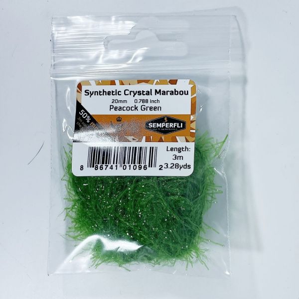 Synthetic Crystal Marabou 20mm Peacock Green