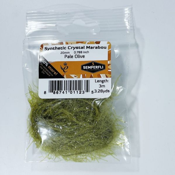 Synthetic Crystal Marabou 20mm Pale Olive