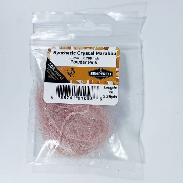 Synthetic Crystal Marabou 20mm Powder Pink