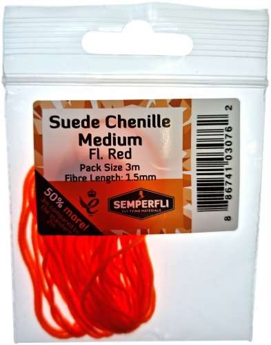 Suede Chenille 1.5mm Medium Fl Red