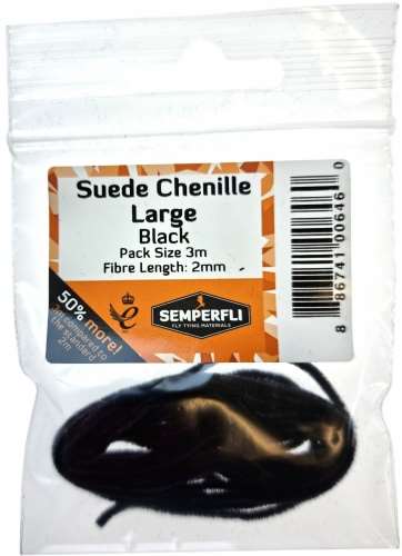 Suede Chenille 2mm Large Black