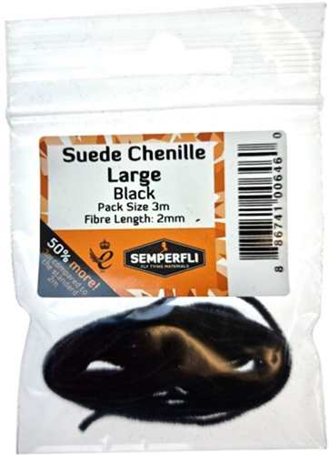 Suede Chenille 2mm Large Black