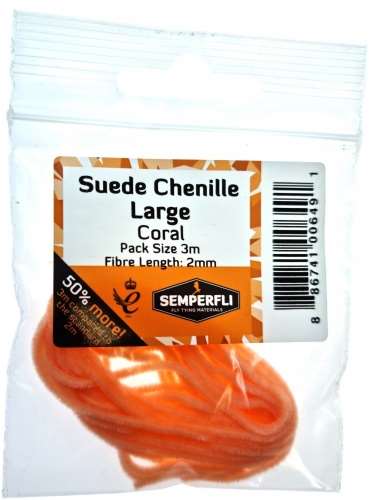 Suede Chenille 2mm Large Coral