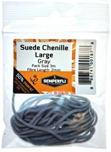Suede Chenille 2mm Large Gray