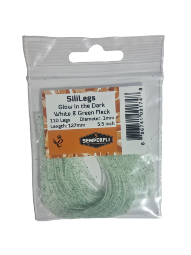 SiliLegs Glow In Dark White & Green Fleck