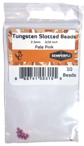 Tungsten Slotted Beads 2.3mm (3/32 inch) Pale Pink