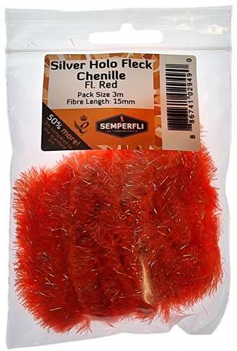 Silver Tinsel Fleck 15mm Large Fl Red