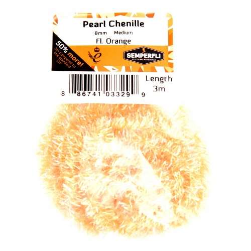Pearl Chenille 8mm Medium Fl Orange