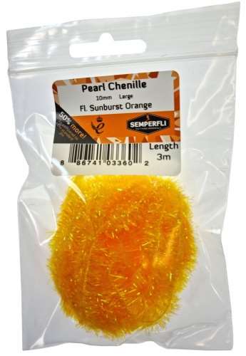 Pearl Chenille 10mm Fl Sunburst Orange