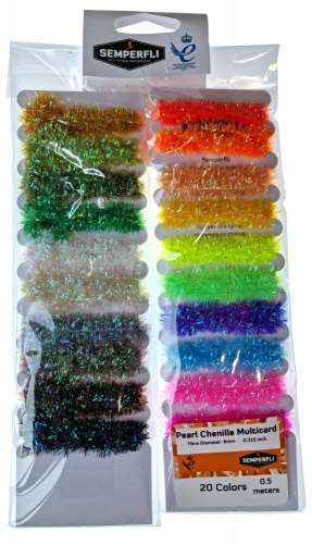Pearl Chenille Multicards 8mm Mixed 20 Colors