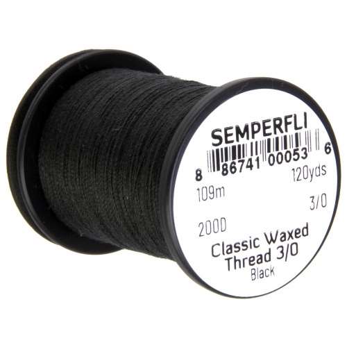 Classic Waxed Thread 3/0 120 Yards Black