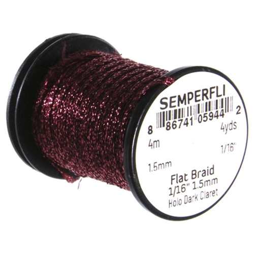 Flat Braid 1.5mm 1/16'' Holographic Dark Claret