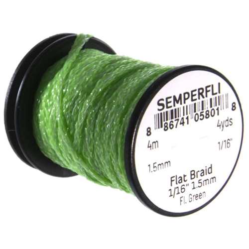 Flat Braid 1.5mm 1/16'' Fl. Green