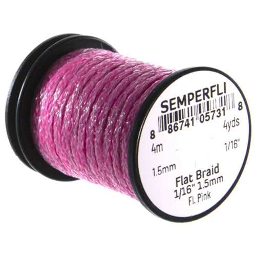 Flat Braid 1.5mm 1/16'' Fl. Pink