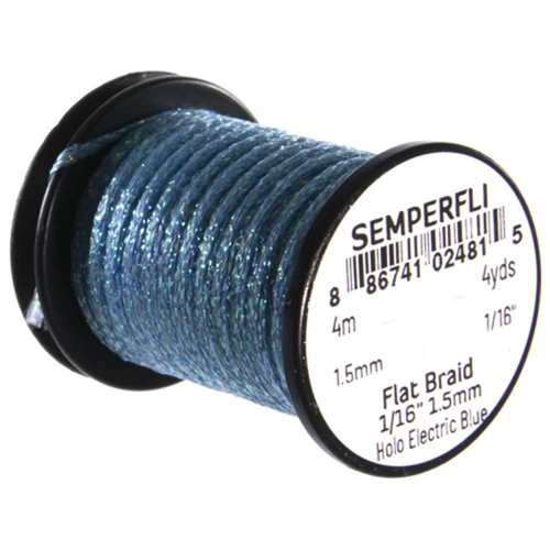 Flat Braid 1.5mm 1/16'' Holo Electric Blue