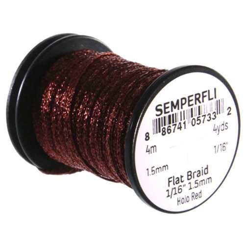 Flat Braid 1.5mm 1/16'' Holographic Red