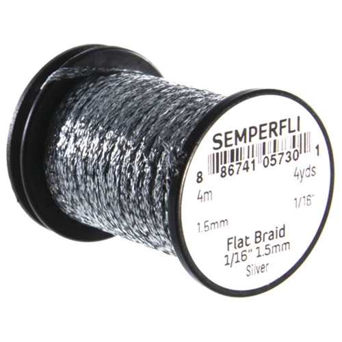 Flat Braid 1.5mm 1/16'' Silver