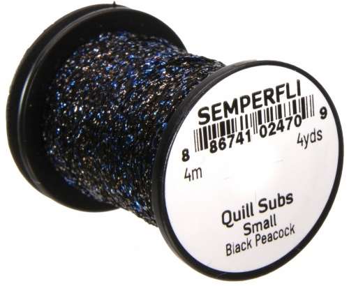 Quill Subs Small Black Peacock