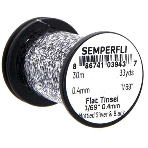 1/69'' Silver & Black Mirror Tinsel