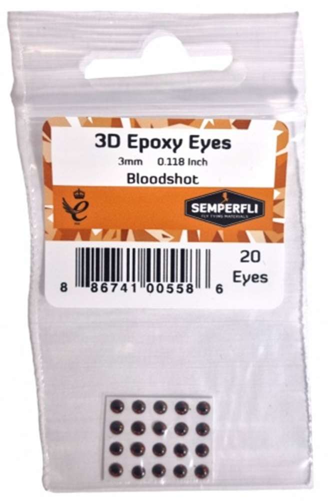 3mm 3D Epoxy Eyes Bloodshot