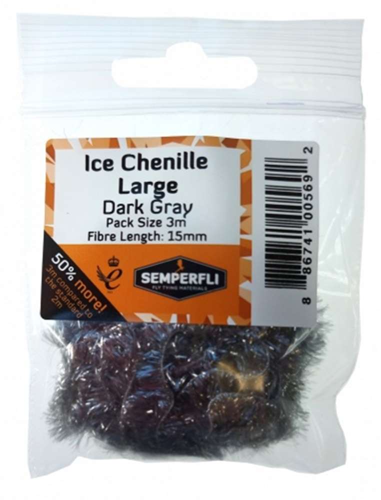 Ice Chenille 15mm Large Gray
