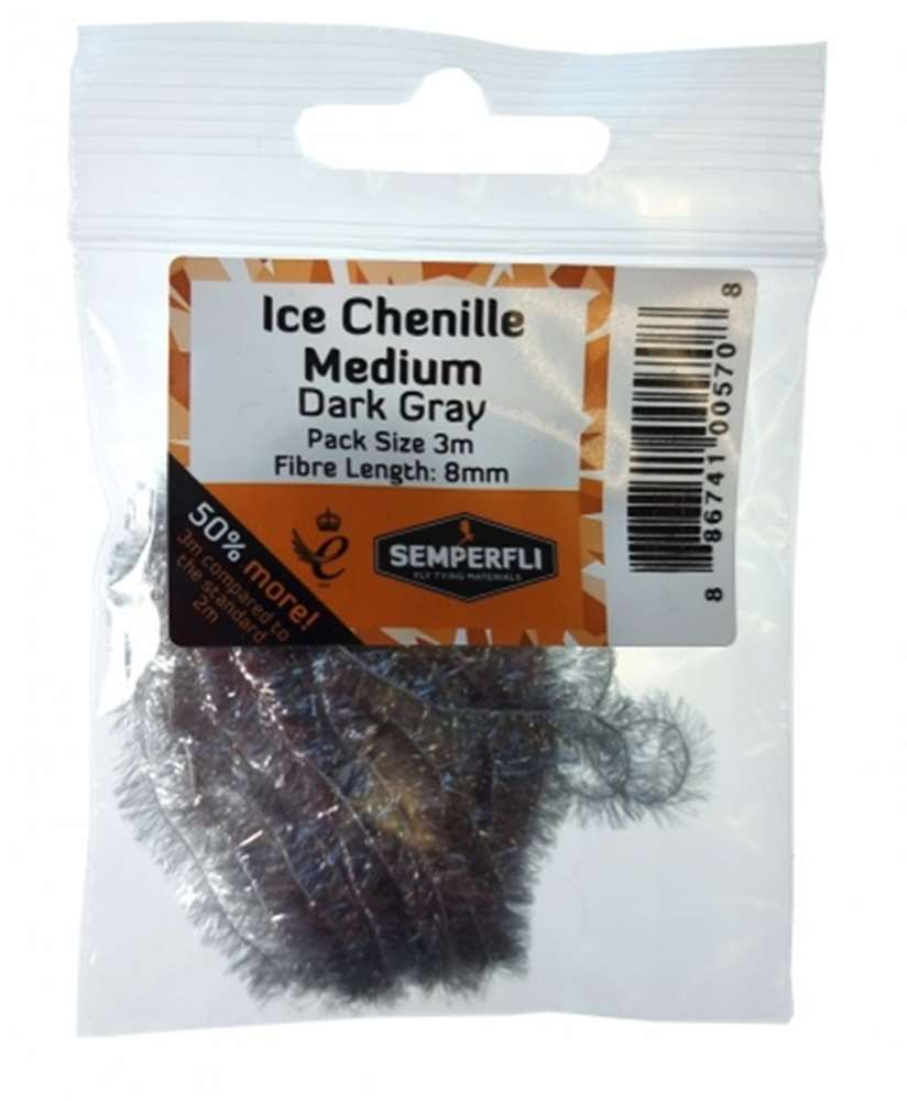 Ice Chenille 8mm Medium Gray