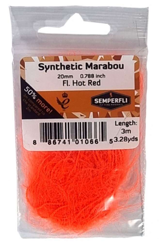 Synthetic Marabou 20mm Fl Hot Red
