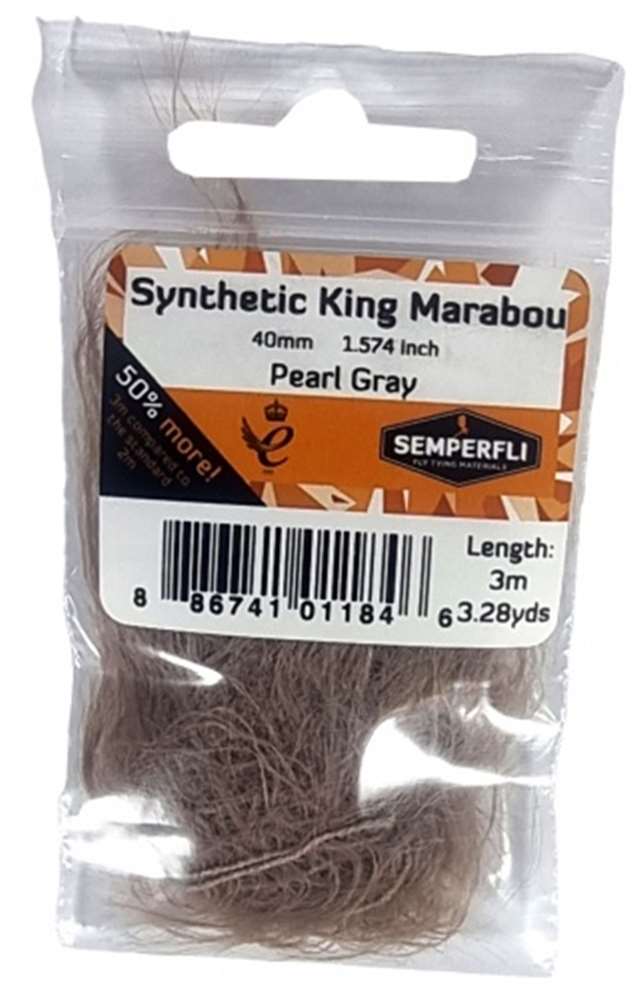 Synthetic King Marabou 40mm Pearl Grey