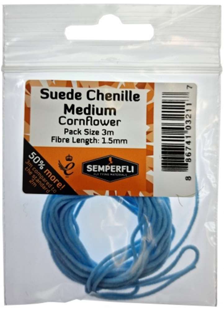 Suede Chenille 1.5mm Medium Cornflower