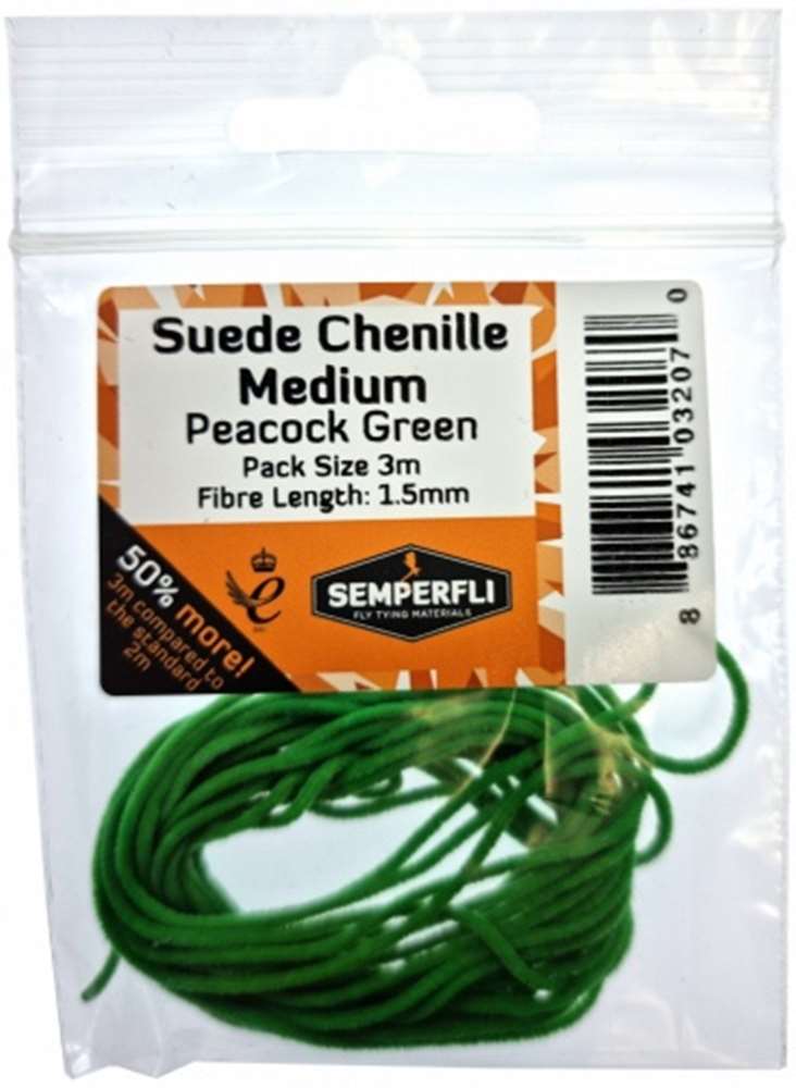 Suede Chenille 1.5mm Medium Peacock Green