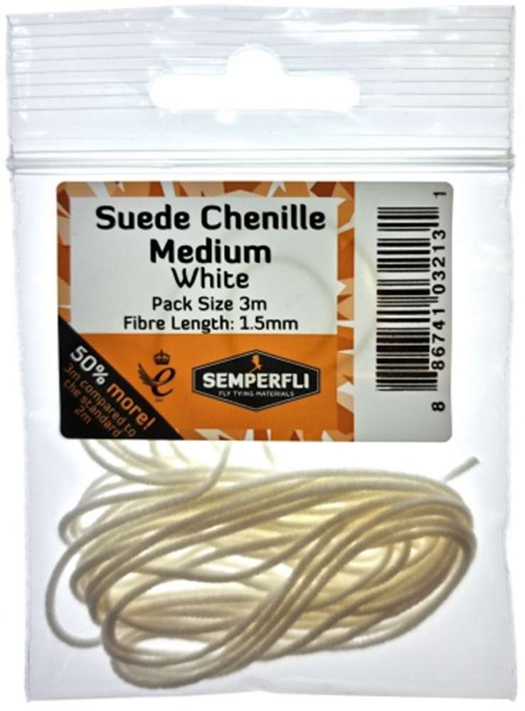 Suede Chenille 1.5mm Medium White