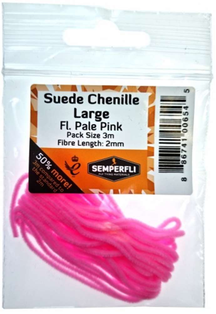 Suede Chenille 2mm Large Fl Pale Pink