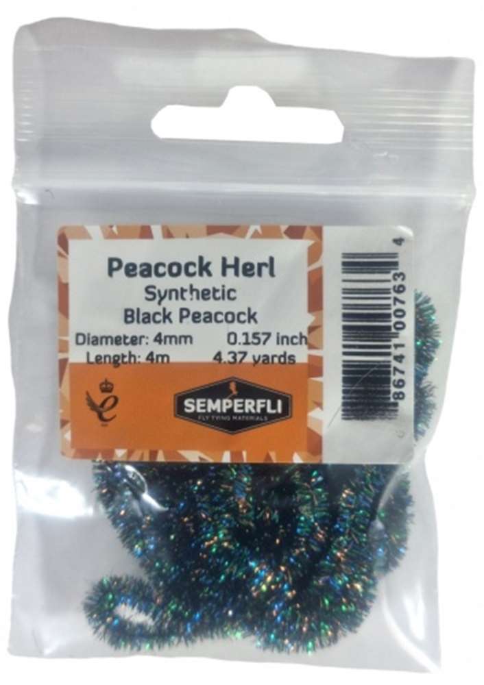 Synthetic Peacock Herl 4mm Small Black Peacock