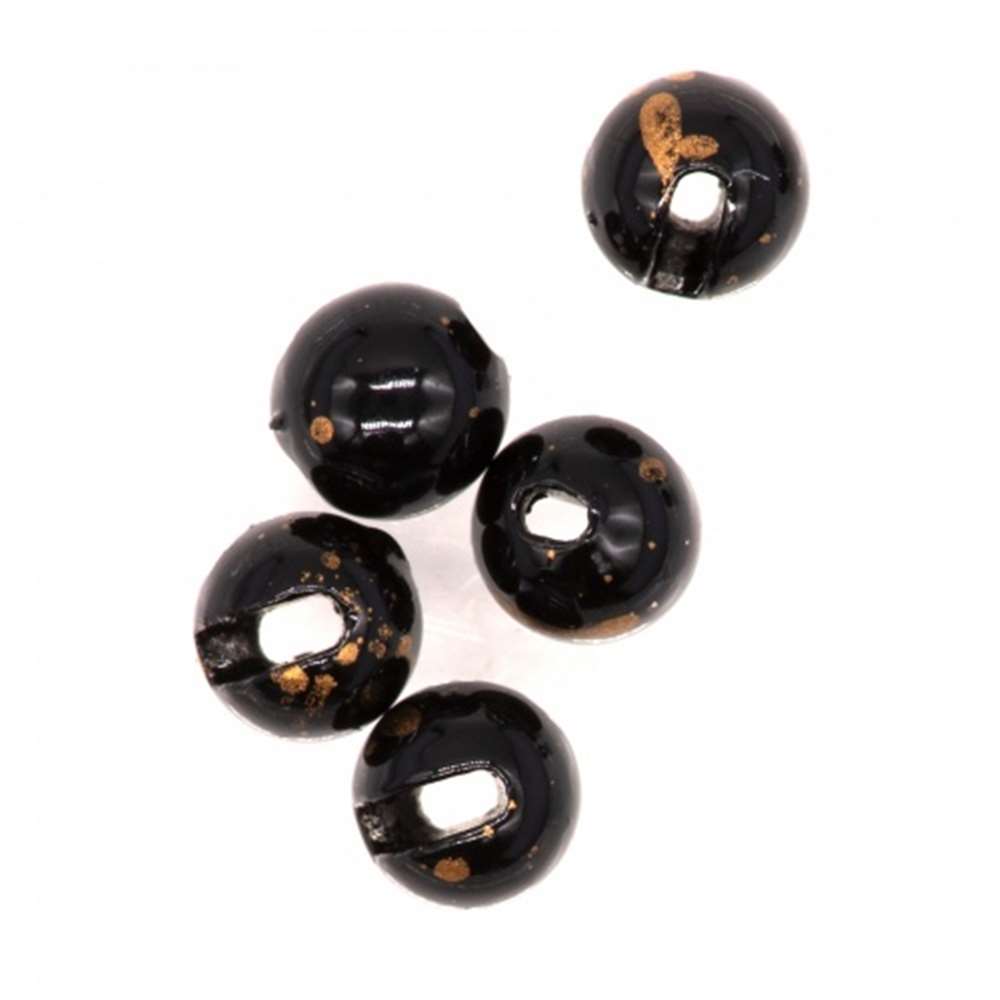 Tungsten Slotted Beads 2.8mm (7/64 Inch) Mottled Black Gold