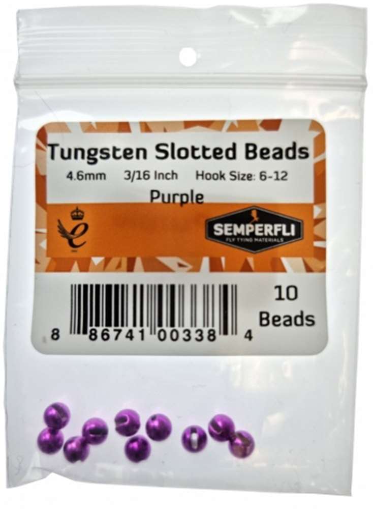 Tungsten Slotted Beads 4.6mm (3/16 Inch) Purple