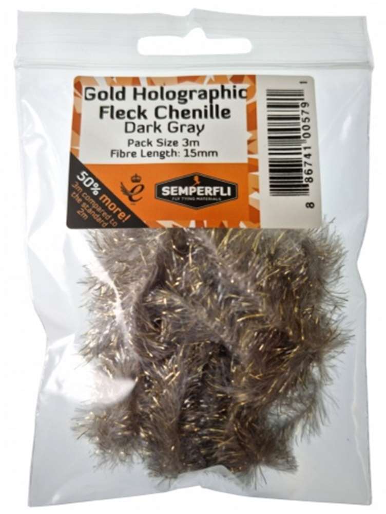 Gold Holographic Fleck 15mm Large Gray